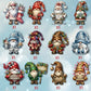 Wooden Dwarf Christmas Tree Ornaments Set