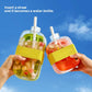 2 in 1 Ice Cube Maker Water Bottle, One- Click Ice Mould Tray with Lid, Bin & Straw