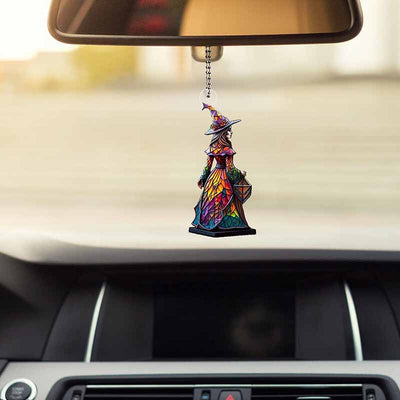 Witch Glass Painted Pendant Car Hang Ornament