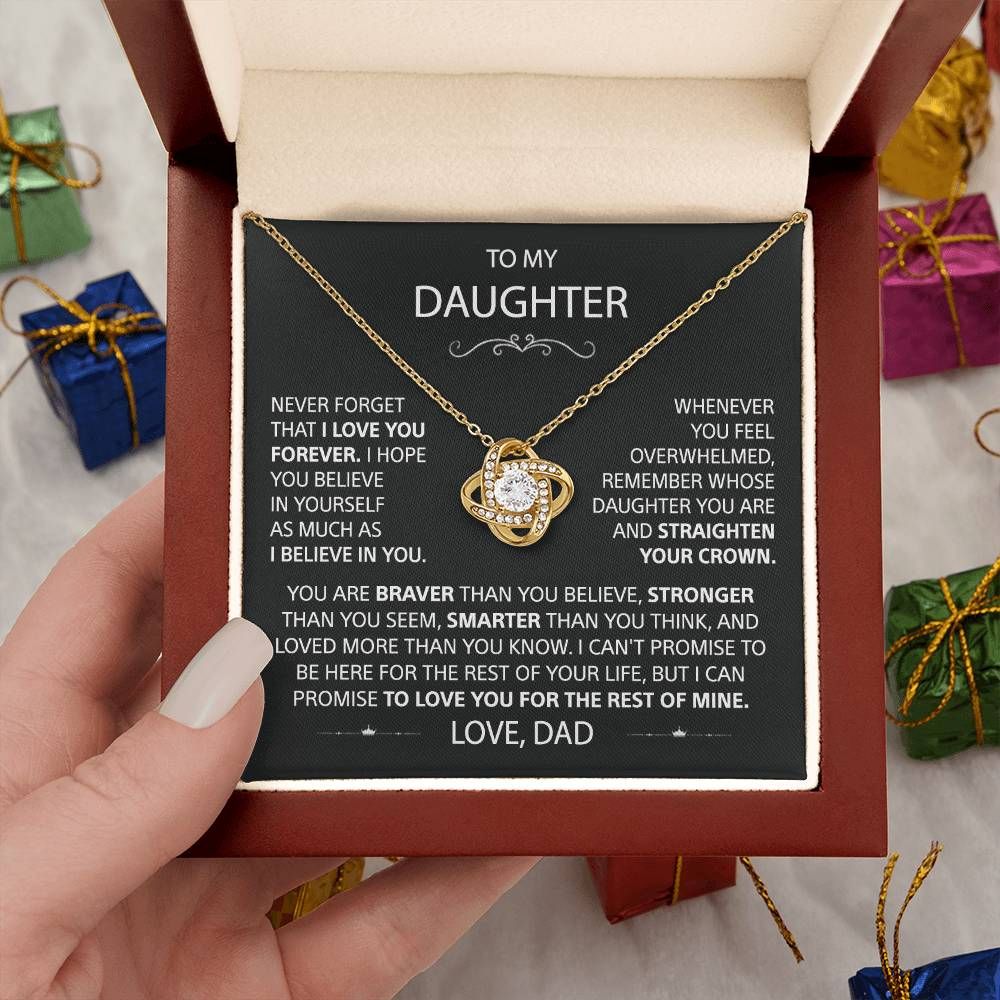 To My Daughter - Love Knot Necklace - Card148