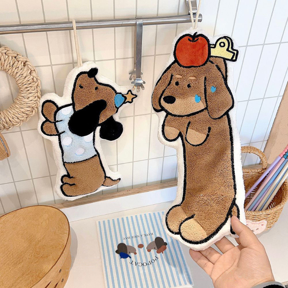 Adorable Dog Hand Towels - Apple Dachshund