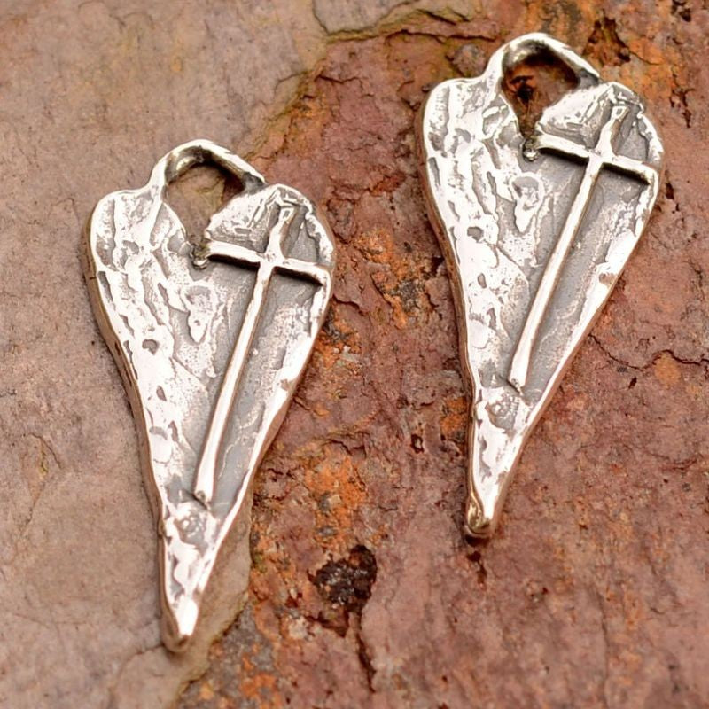 Handmade Silver Cross Healing Heart