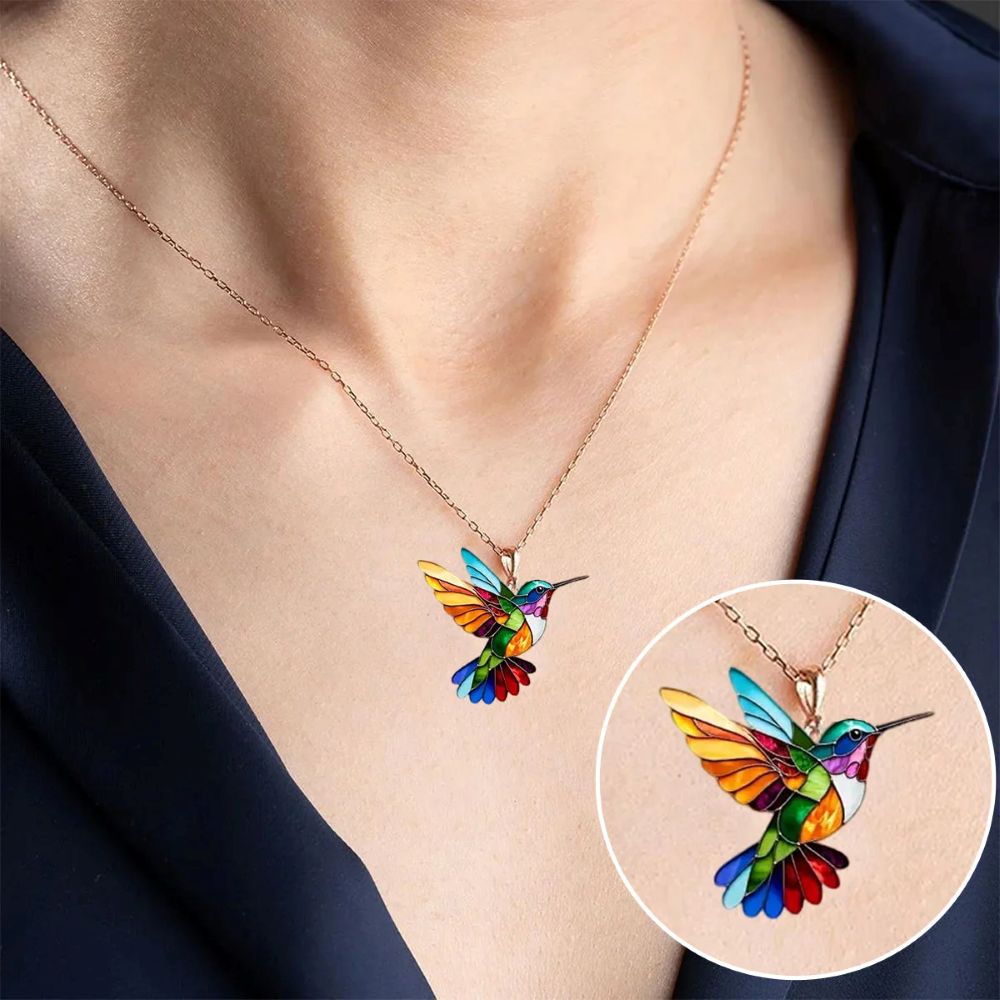 Beautiful Hummingbird Necklace With Earrings