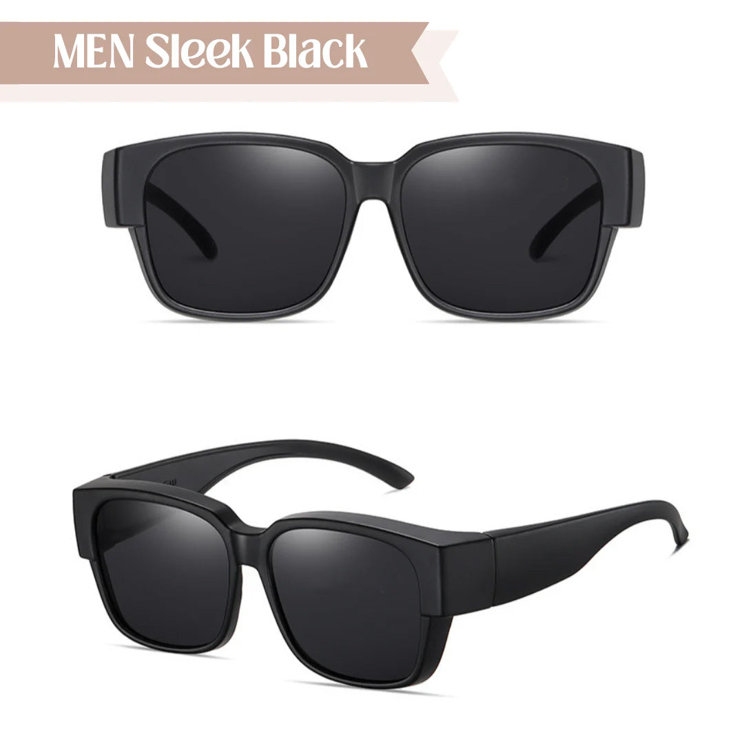 SnapShades MEN Sleek Black Fit Over Sunglasses