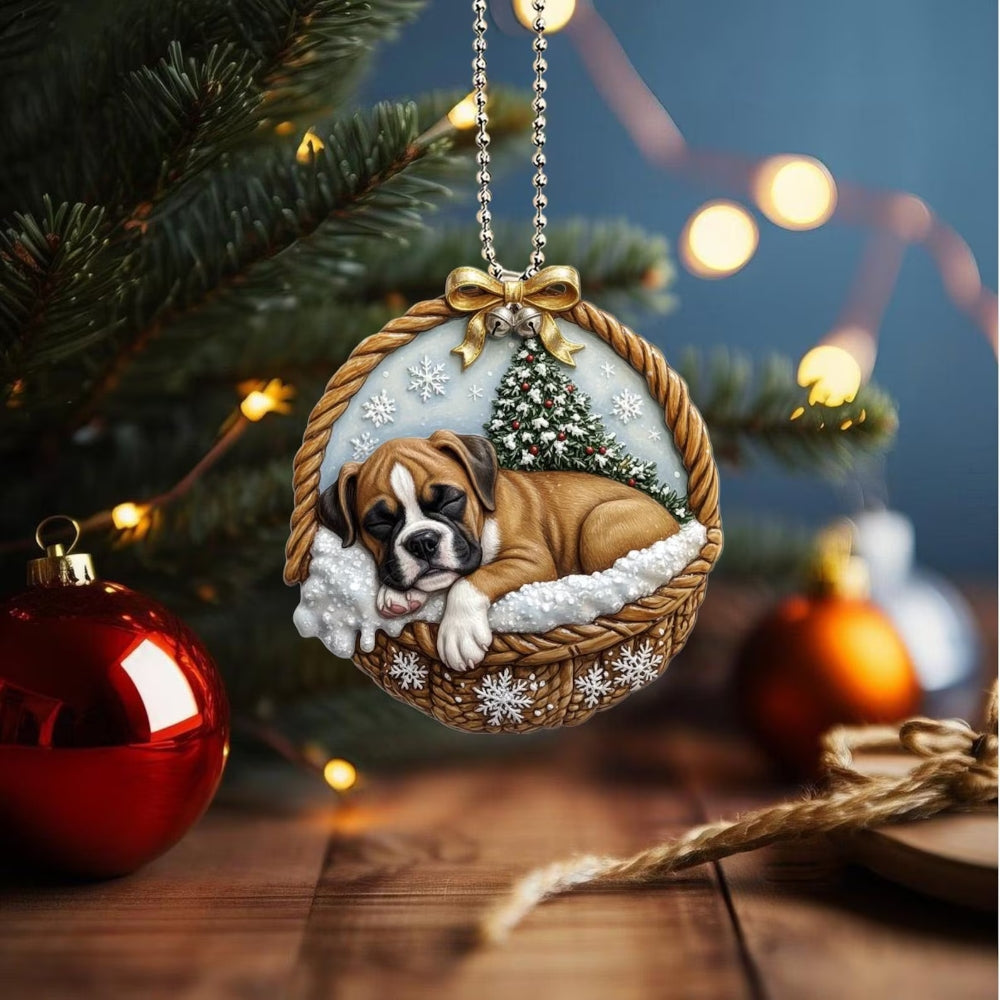 Borzoi In Mini Baskets Ornament - MB005