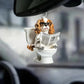 Cavalier King Charles Spaniel - Dog Sitting On Toilet Ornament  OT050