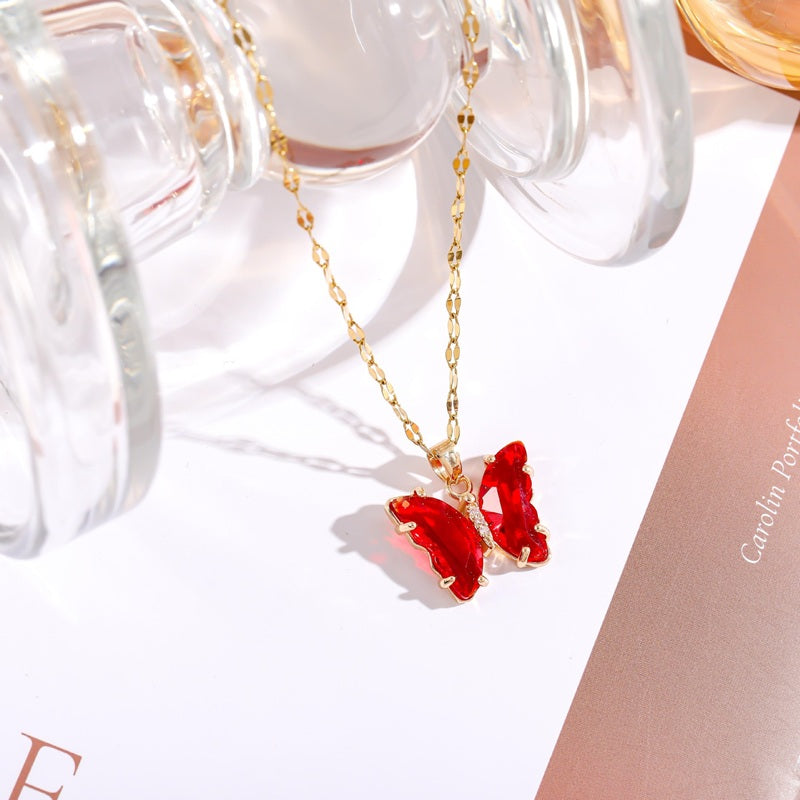 Crystal Butterfly Necklace