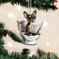 Miniature Pinscher - Dog Sitting On Toilet Ornament  OT053