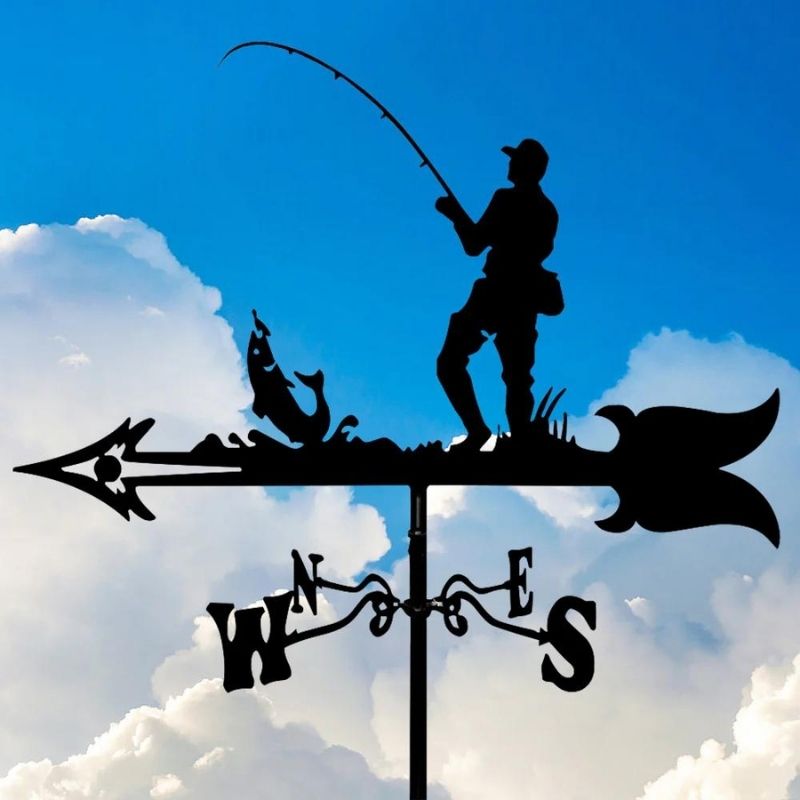 Fishing Stainless Steel Weathervane MW022