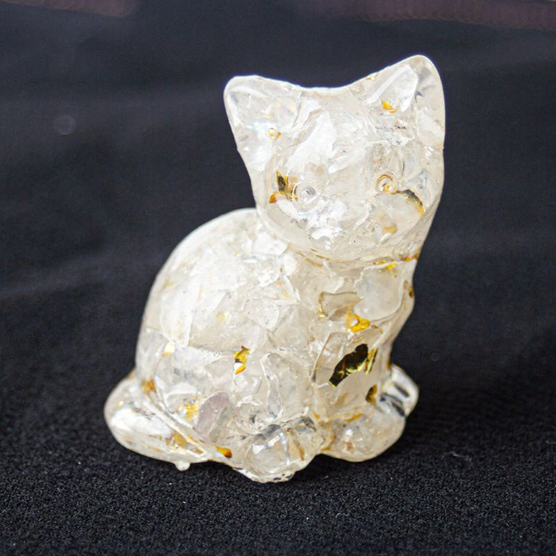 Handmade Natural Crystal Gemstone Sitting Cat