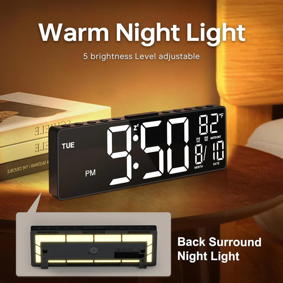 10.5'' Digital Large Alarm Clock with 8-in-1 RGB Colors