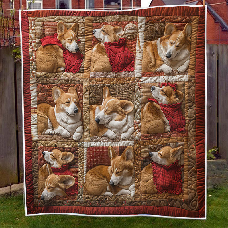 Happy Corgi Sleeping Blanket - D255 - Premium Blanket