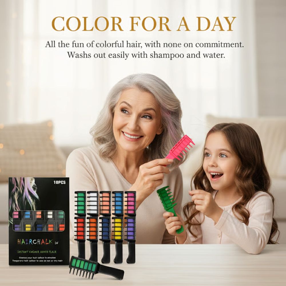 Festive Fun Hair Chalk Combs