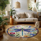 Floral Dragonfly - 3D Illusion Round Rug - H642