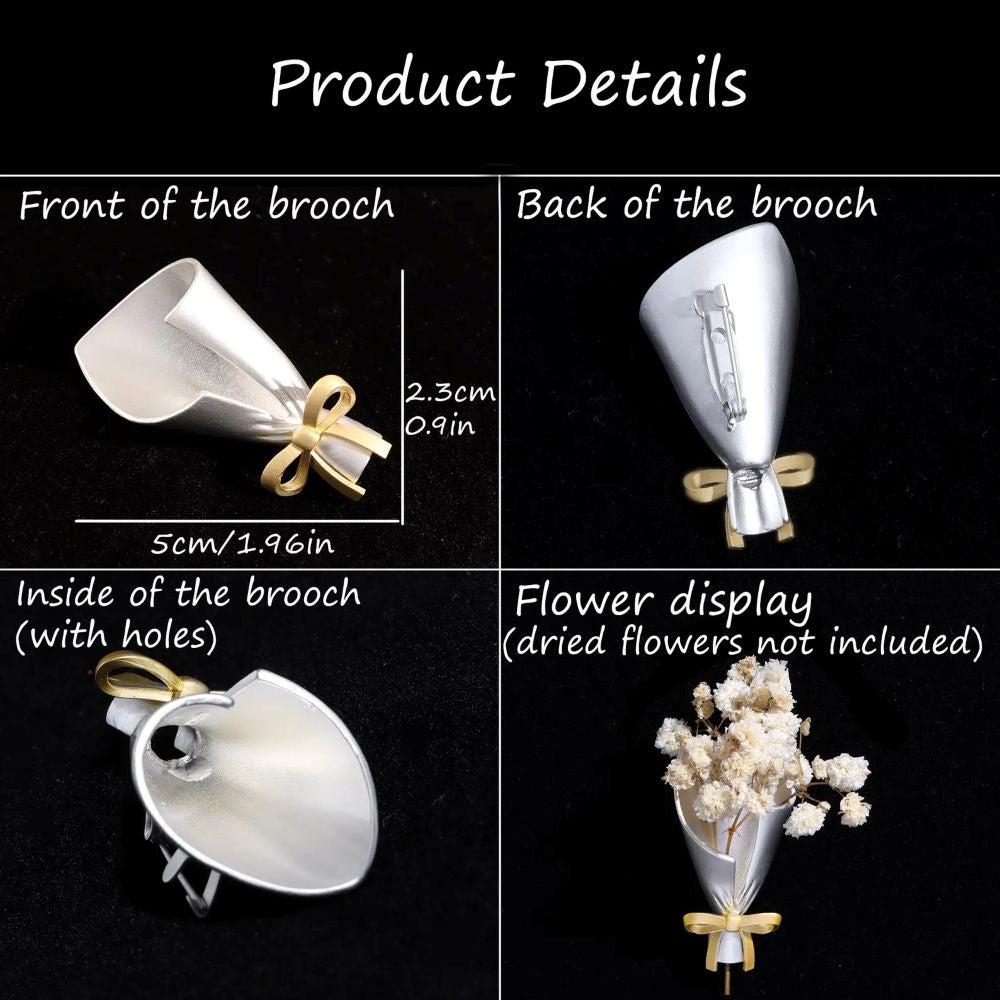 Real Flower Keepsake Brooch