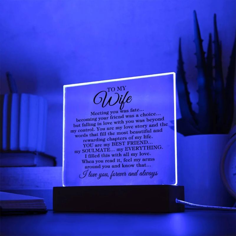 To My Wife - Meeting You Was Fate - Acrylic Plaque