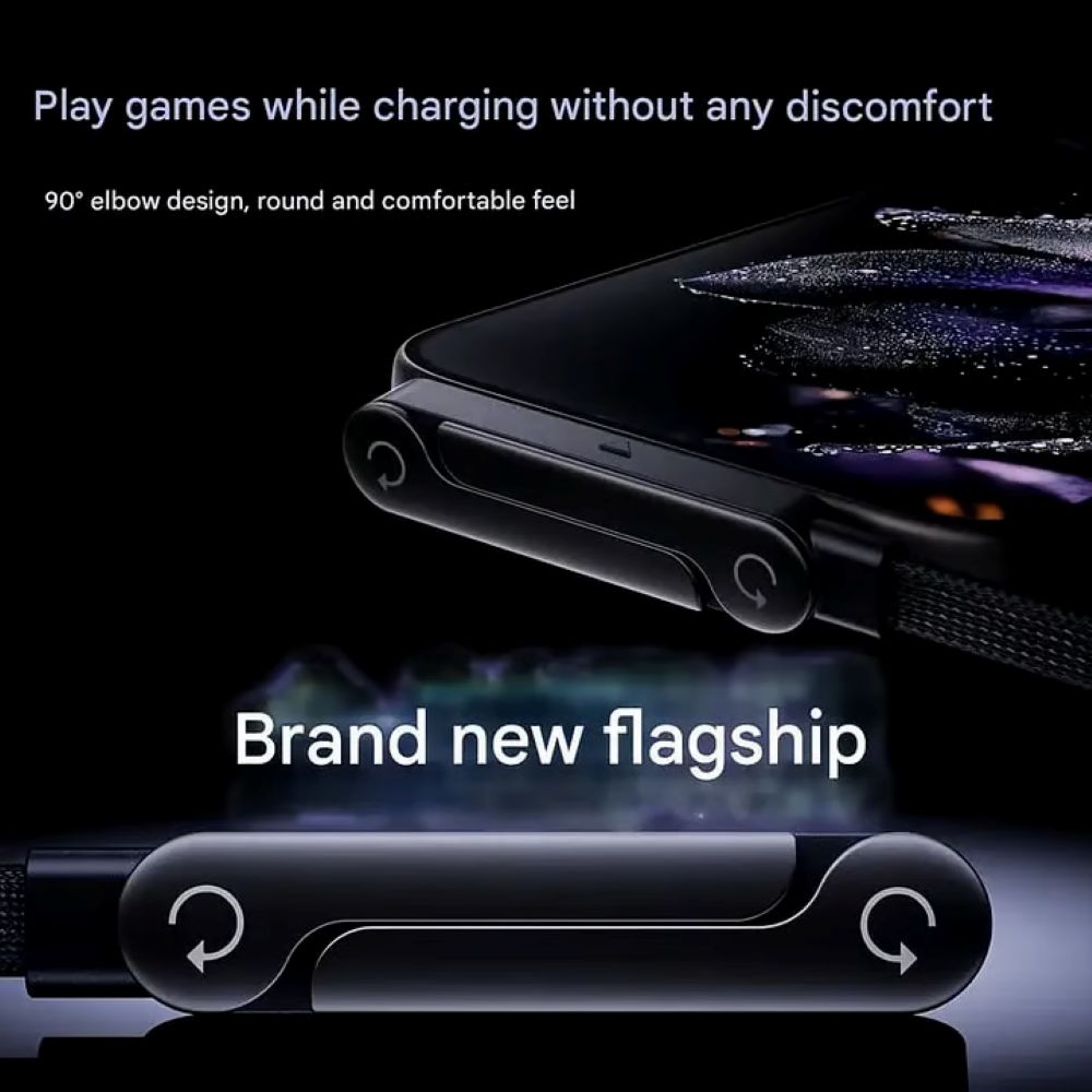 2-in-1 Invisible Holder Charger Cable - 240W Fast Charging Cord with Built-In Phone Stand