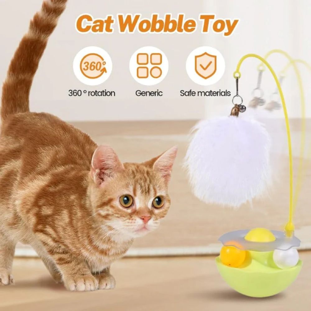 Wobble Pet Toy with Feather & Catnip