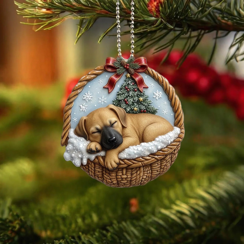 Blackmouth Cur In Mini Baskets Ornament - MB006
