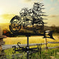 Halloween Skull Motorcycle Stainless Steel Weathervane MW014