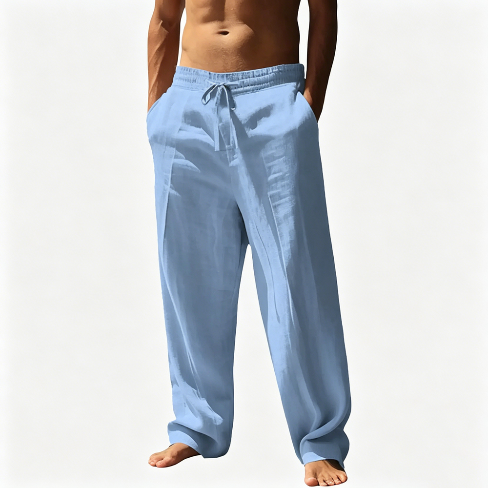Men's Relaxed Linen Straight Leg Pants