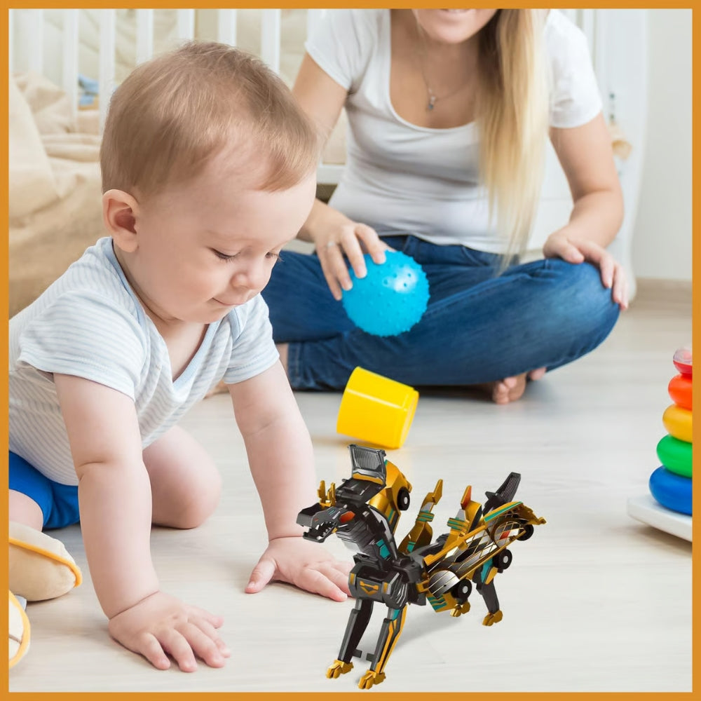 2-in-1 Transforming Dragon Car Toy with Collision Action