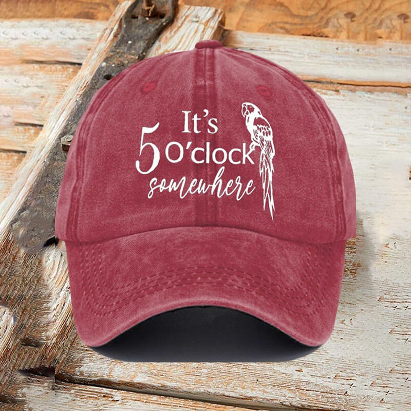 Retro It's 5 O'clock Somewhere Print Baseball Cap