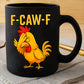 F-CAW-F Fun Face-Covering Rooster Coffee Mug