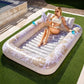 Inflatable Tanning Pool Lounge Float with Cup Holders