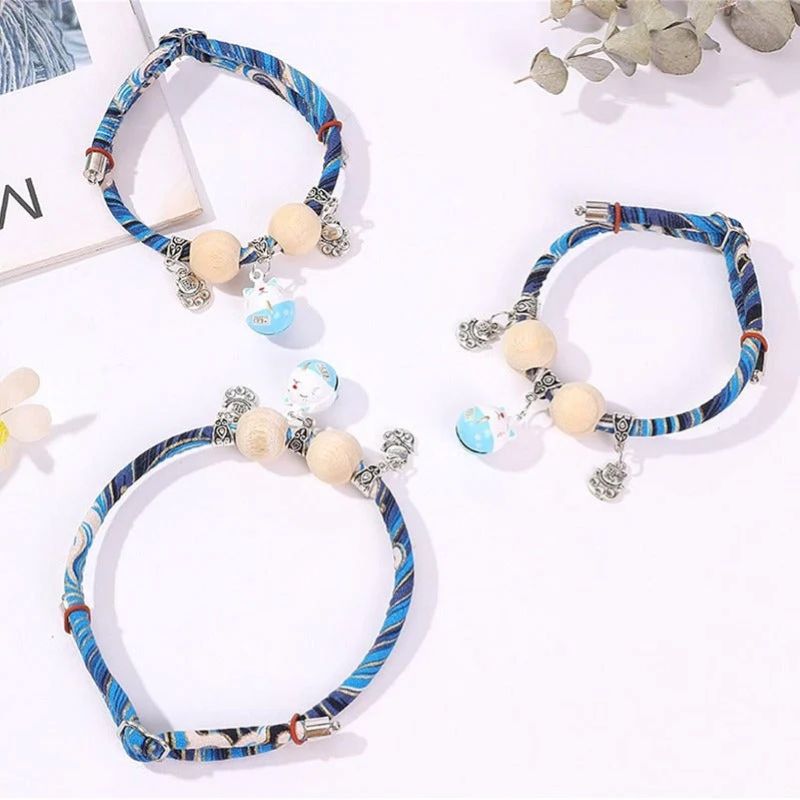 Lucky Kimono Cedar-Bead Pet Collar