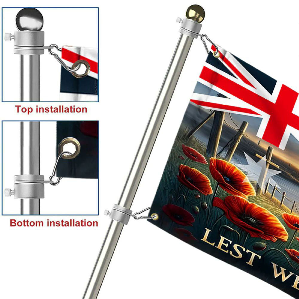 Remembrance Day Australian Veteran Lest We Forget Grommet Flag - C037