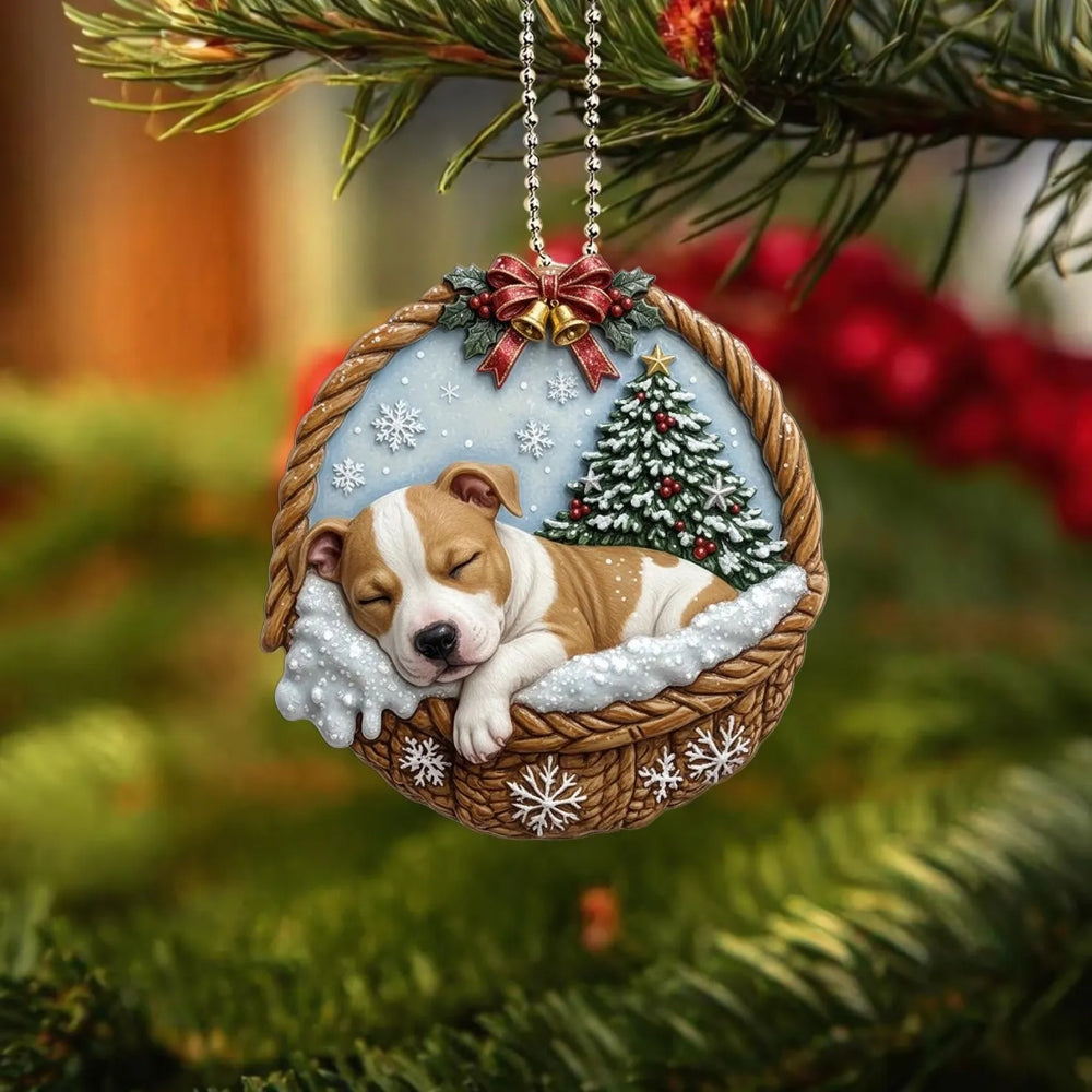American Staffordshire Terrier In Mini Baskets Ornament - MB007