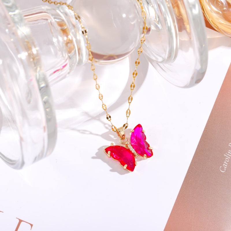 Crystal Butterfly Necklace
