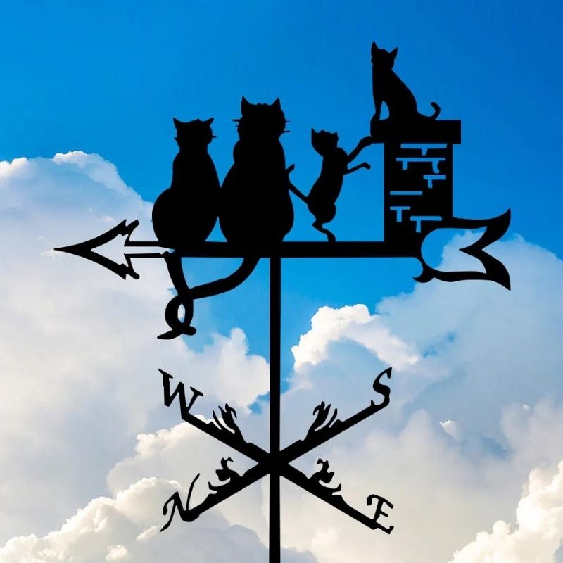 Cat Family Stainless Steel Weathervane MW024