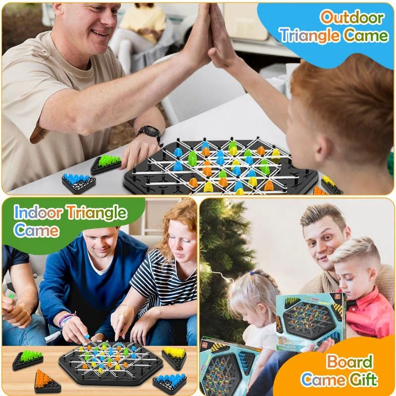 Triangle Chain Strategy Board Game – Educational Puzzle Game for Kids & Family