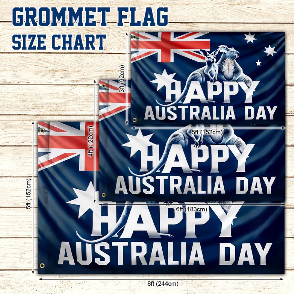 Happy Australia Day Kangaroo Flag - C035