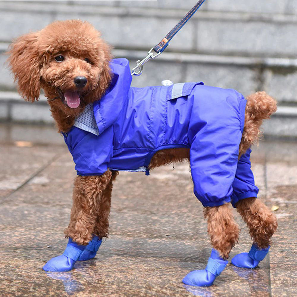 Waterproof Silicone Dog Rain Boots - 4-Pack