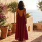 Women's Solid Color Cami Lounge Dress, Elegant Sleeveless Long Dress for Summer, Ladies Sleepwear for Indoor Wear
