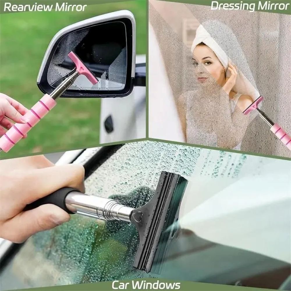 Retractable Car Rearview Mirror Wiper – Portable Rain & Water Removal Tool