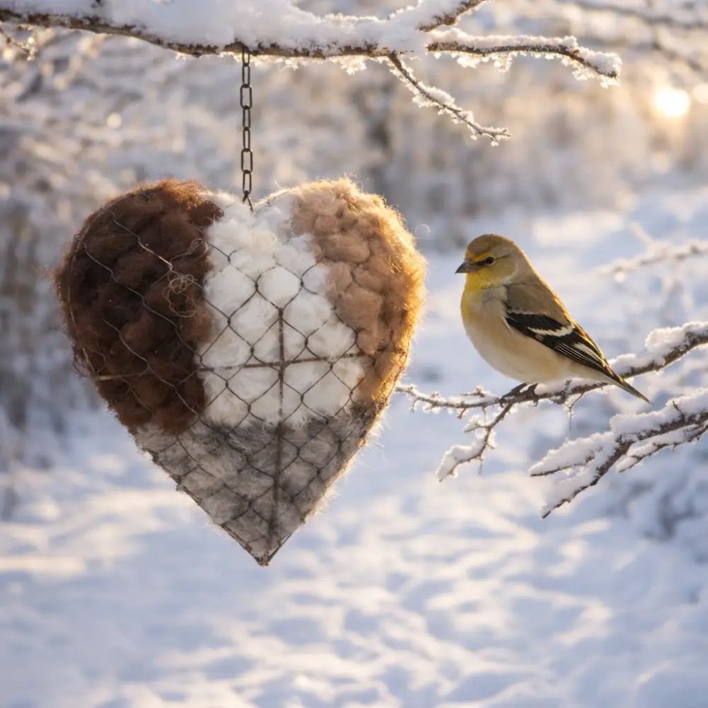 Bird Nesting Heart Outdoor Yard Art