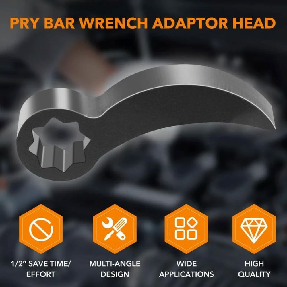 1/2 Inch Pry Bar Wrench Adapter Head – Multi-Angle CV Axle & Half Shaft Removal Tool