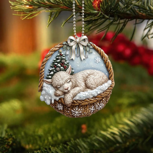 Alpaca In Mini Baskets Ornament - MB008
