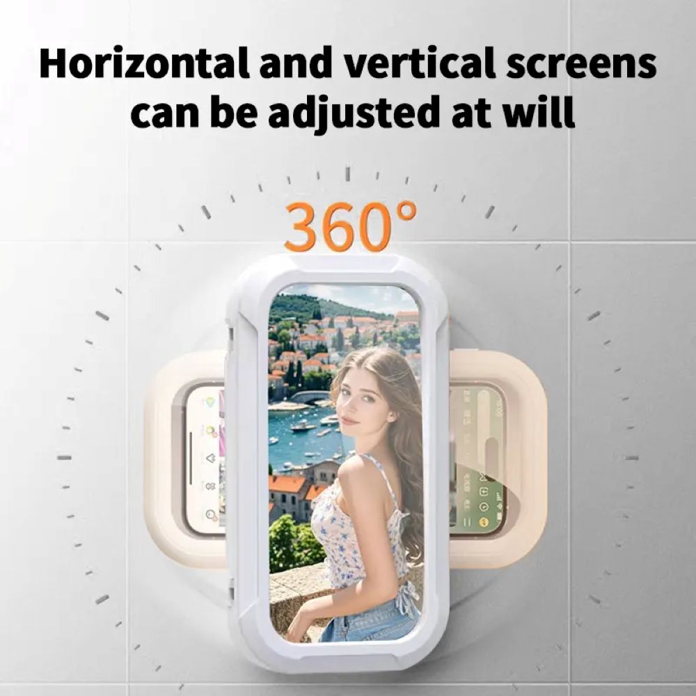 Waterproof Shower Phone Holder – 360° Rotating Wall Mount for Smartphones