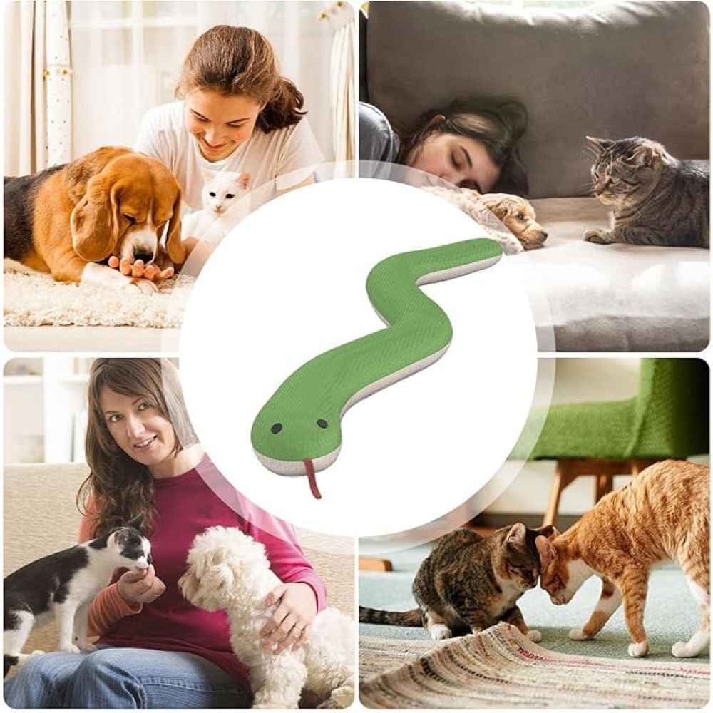 Interactive Snake Plush Toy for Cats & Dogs – Crinkle Paper Inside, Bite-Resistant Design