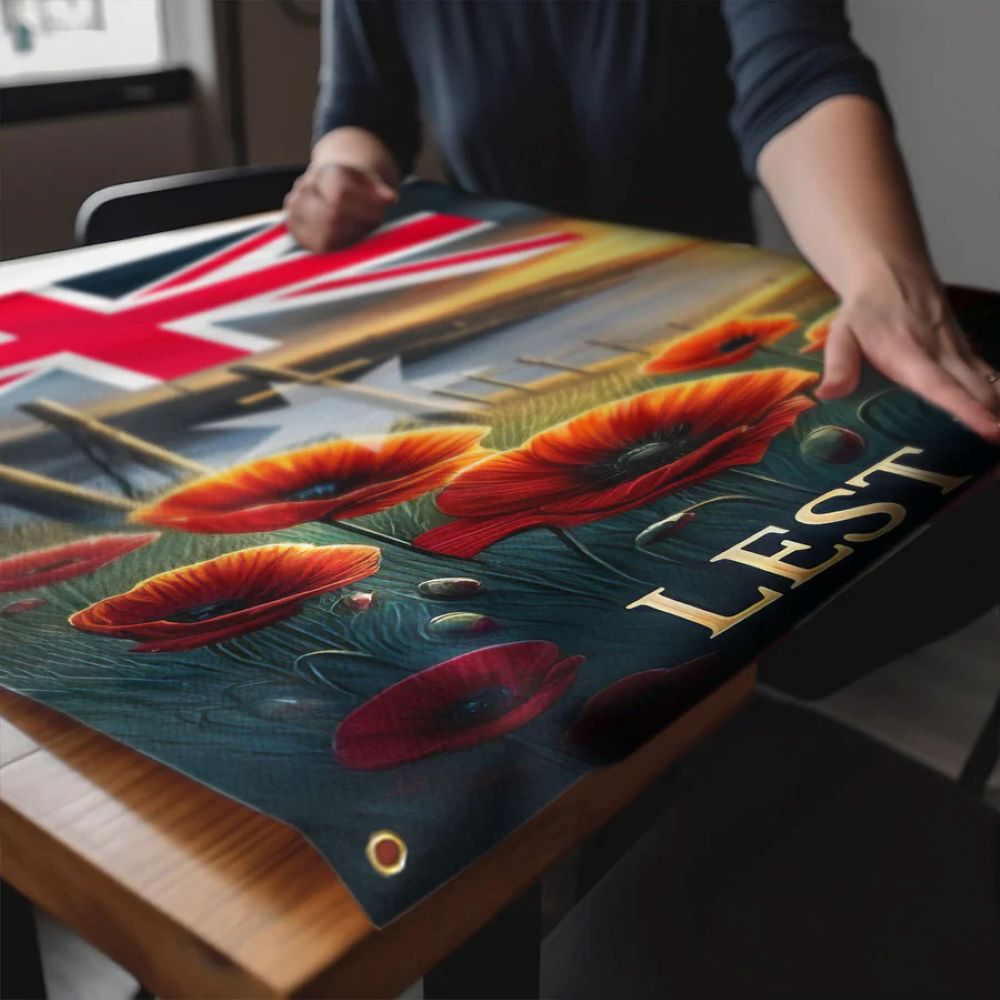 Remembrance Day Australian Veteran Lest We Forget Grommet Flag - C037