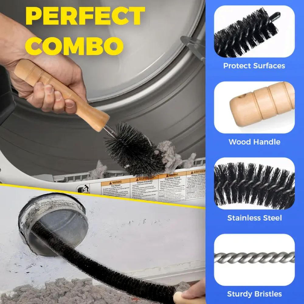 Dryer Vent Cleaner Kit - Quick Lint Remover for Deep Cleaning Machine