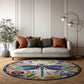 Floral Dragonfly - 3D Illusion Round Rug - H642
