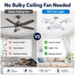 E27 Screw-In Ceiling Fan Light – 19.69" LED Cooling Fan with Remote for Hot Rooms