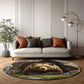 Spring Floral Bear Cave - 3D Illusion Round Rug - H641