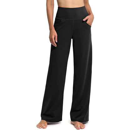 Wide Leg Pants Woman Yoga Pants with Pockets Stretch Loose Casual Lounge Sweatpants Petite/Regular/Tall